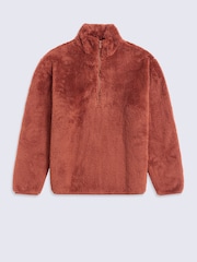 Animal Rust Brown Teddy Half Zip Fleece - Image 1 of 5
