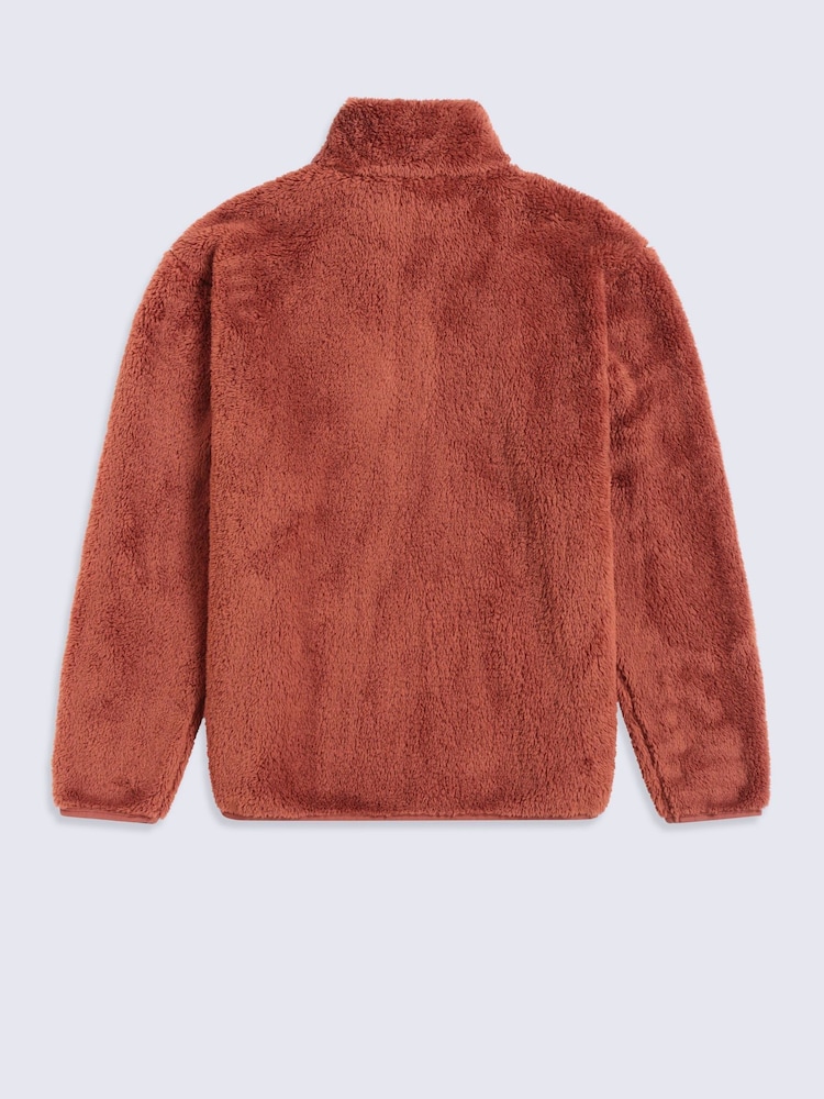 Animal Rust Brown Teddy Half Zip Fleece - Image 2 of 5