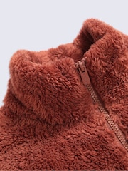 Animal Rust Brown Teddy Half Zip Fleece - Image 3 of 5
