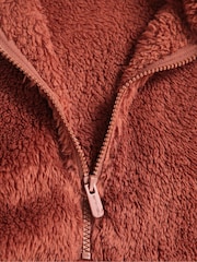 Animal Rust Brown Teddy Half Zip Fleece - Image 4 of 5
