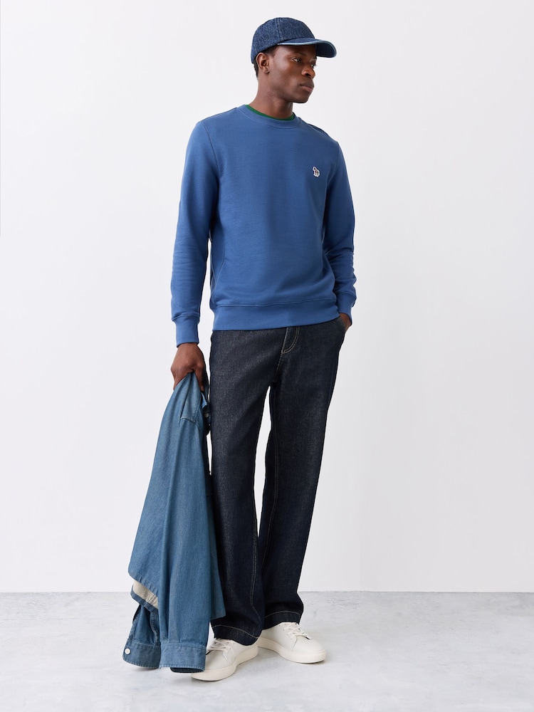 Paul Smith Blue Zebra Logo Crew Neck Sweatshirt - Image 2 of 5 Paul Smith Blue Zebra Logo Crew Neck Sweatshirt - Image 2 of 5