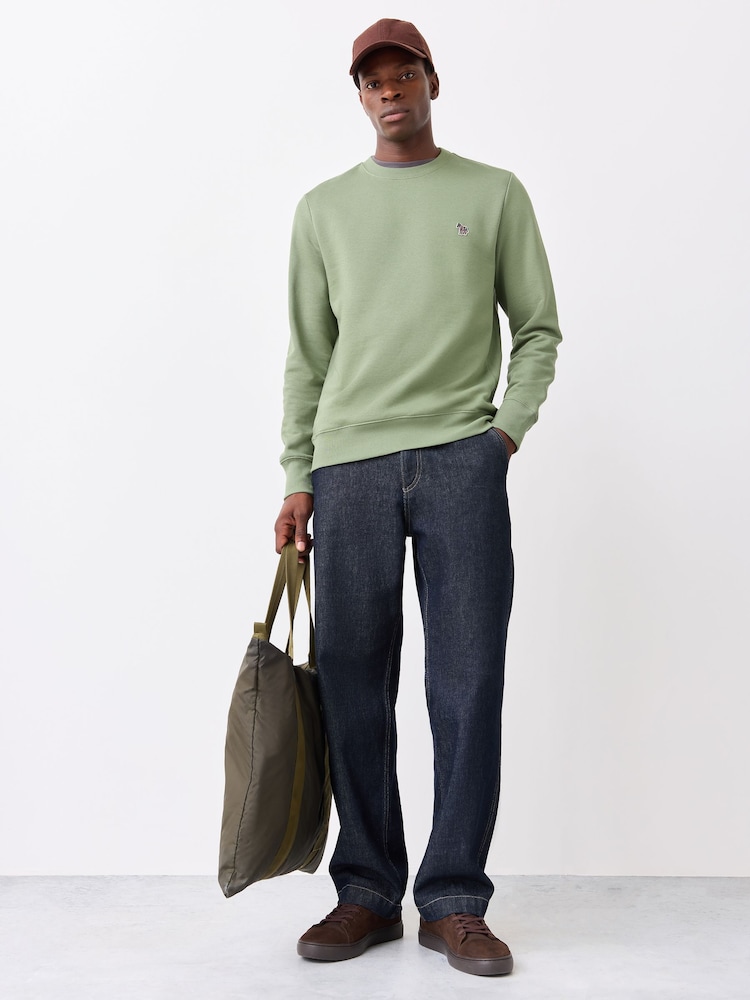 Paul Smith Green Zebra Logo Crew Neck Sweatshirt - Image 2 of 5 Paul Smith Green Zebra Logo Crew Neck Sweatshirt - Image 2 of 5