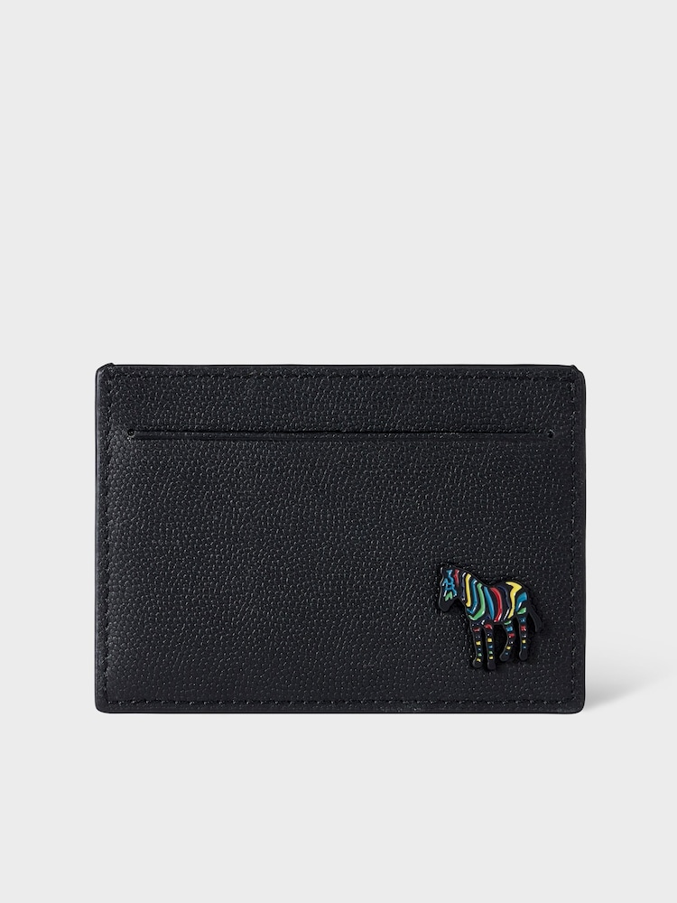 PS Paul Smith Black Zebra Logo Leather Card Holder - Image 1 of 5