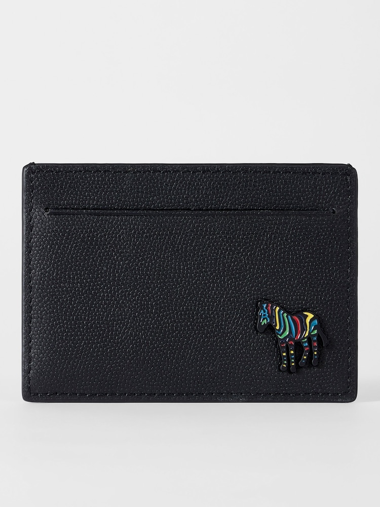 PS Paul Smith Black Zebra Logo Leather Card Holder - Image 5 of 5