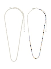 PILGRIM Silver REIGN Necklaces 2-in-1 Set, 1 with Crystals - Image 2 of 4