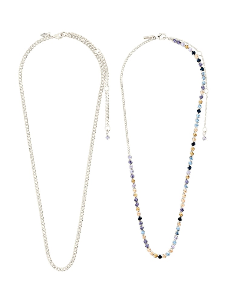PILGRIM Silver REIGN Necklaces 2-in-1 Set, 1 with Crystals - Image 2 of 4