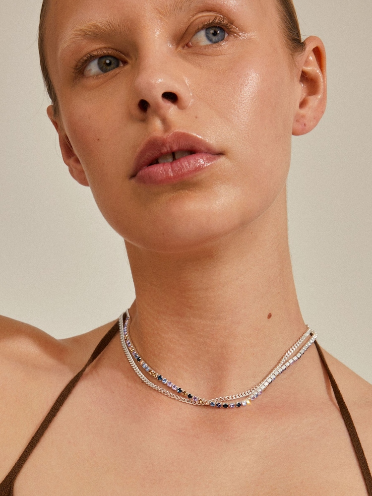 PILGRIM Silver REIGN Necklaces 2-in-1 Set, 1 with Crystals - Image 4 of 4