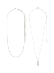 PILGRIM Silver STAR Recycled Necklace, 2-In-1 Set, 1 With Crystals On The Side - Image 2 of 4