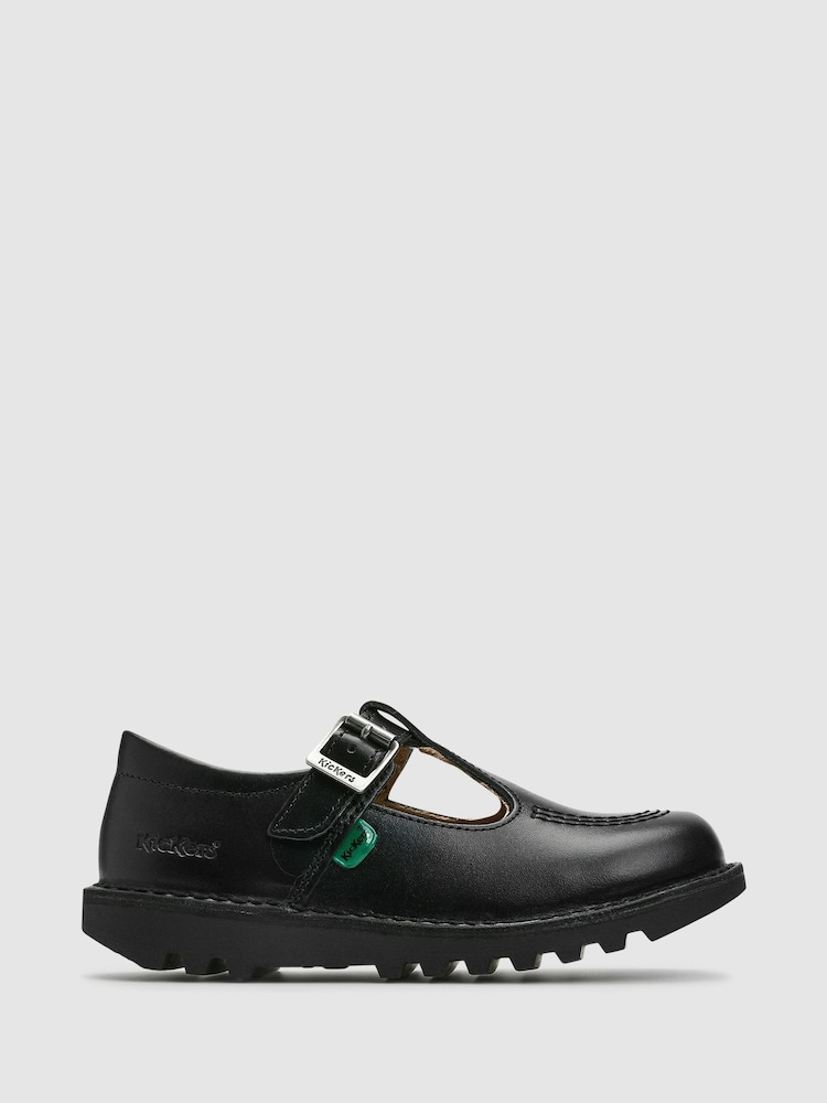 Kickers Black Leather Youth Leather Shoes - Image 1 of 8