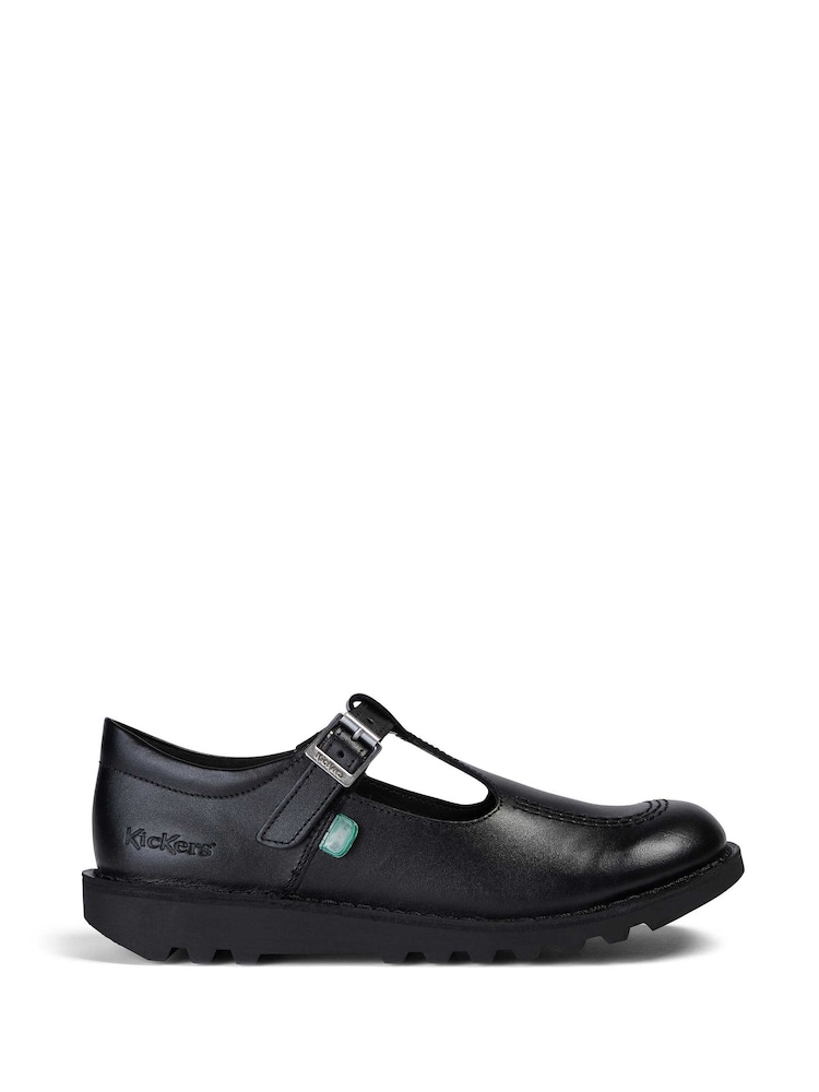 Kickers Black Leather Youth Leather Shoes - Image 2 of 8