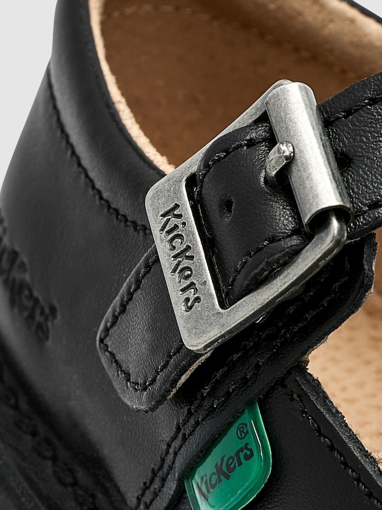 Kickers Black Leather Youth Leather Shoes - Image 8 of 8