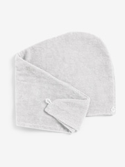 White Cosy Egyptian Towelling Cotton Hair Wrap - Image 2 of 4