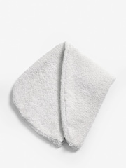 White Cosy Egyptian Towelling Cotton Hair Wrap - Image 4 of 4