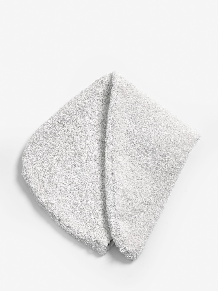 White Cosy Egyptian Towelling Cotton Hair Wrap - Image 4 of 4 White Cosy Egyptian Towelling Cotton Hair Wrap - Image 4 of 4