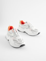 White/Colour Forever Comfort® Chunky Sole Lace Up Trainers - Image 2 of 6
