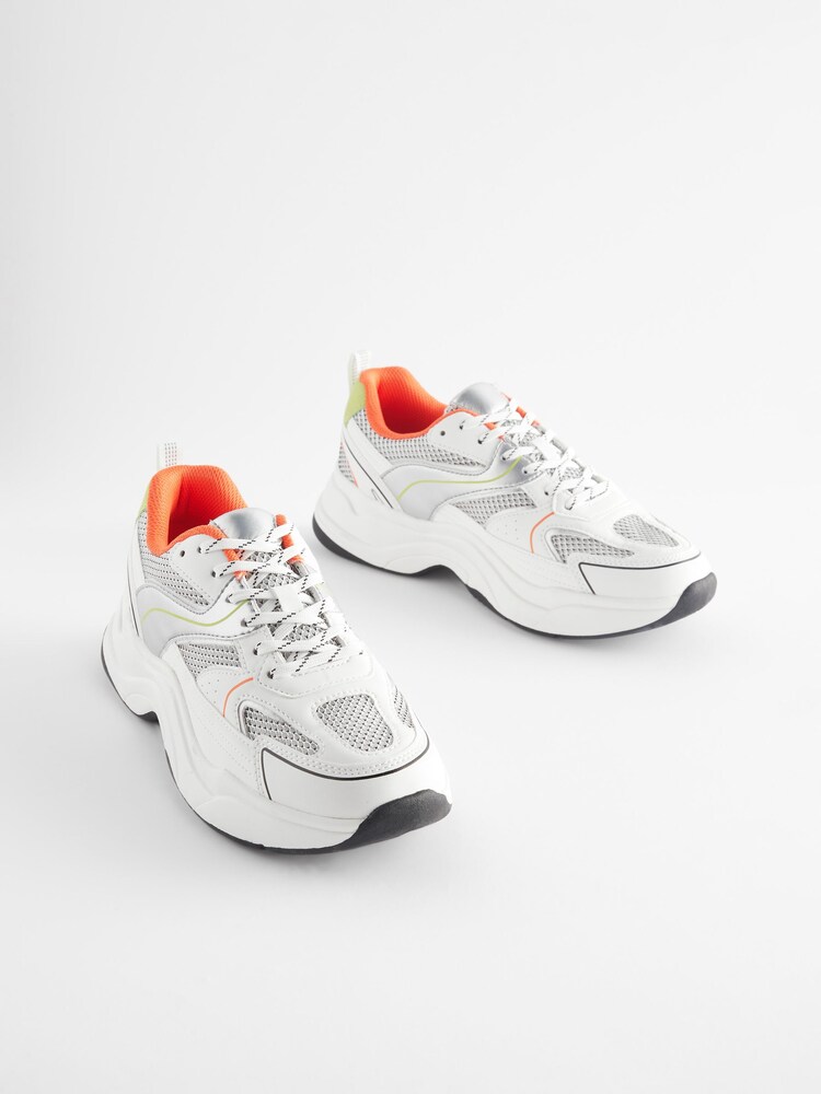 White/Colour Forever Comfort® Chunky Sole Lace Up Trainers - Image 2 of 6 White/Colour Forever Comfort® Chunky Sole Lace Up Trainers - Image 2 of 6