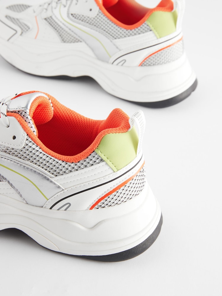 White/Colour Forever Comfort® Chunky Sole Lace Up Trainers - Image 6 of 6
