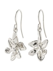 PILGRIM Silver Riko Recycled Earrings With Flower Pendant - Image 1 of 2