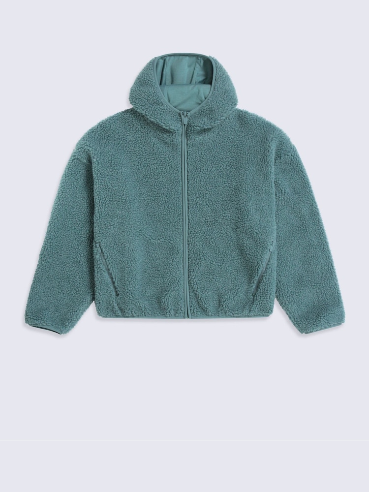Animal Green Cley Hooded Borg Jacket - Image 1 of 6 Animal Green Cley Hooded Borg Jacket - Image 1 of 6