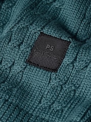 PS Paul Smith Blue Crew Neck Cable Knit Jumper - Image 6 of 8