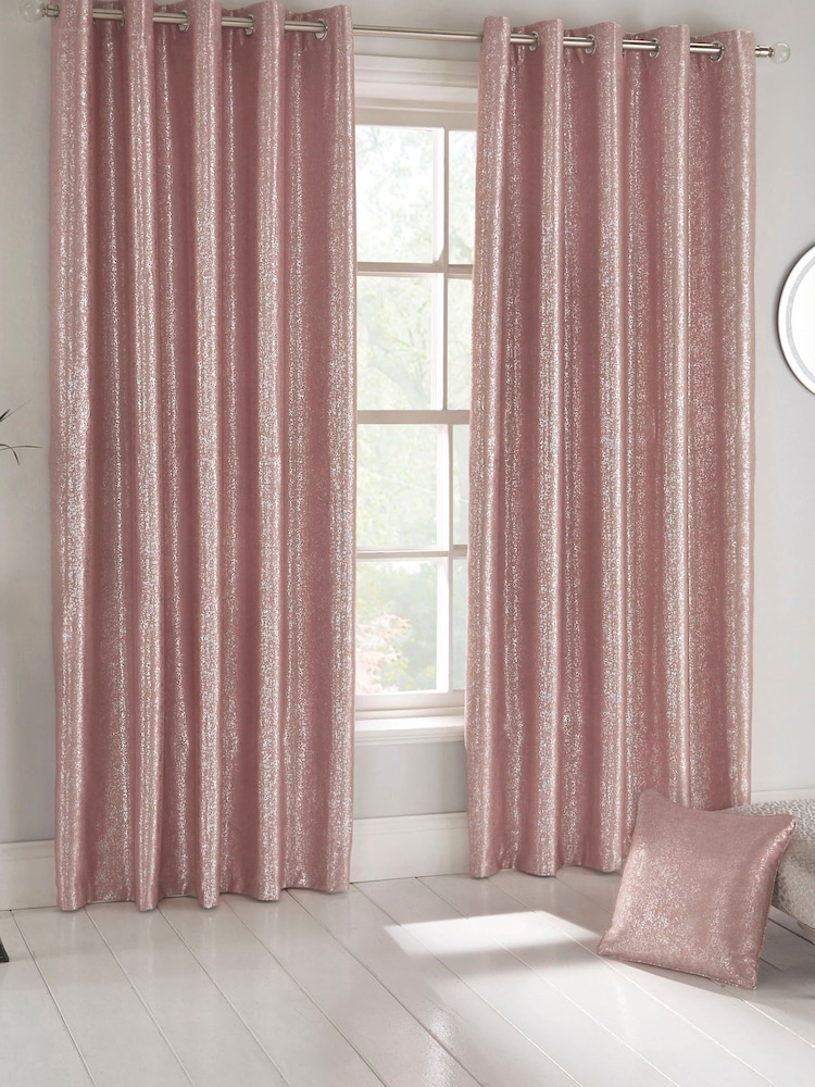 Enhanced Living Pink Halo Ready Made Thermal Eyelet Blackout Eyelet Blackout/Thermal Curtains - Image 1 of 5