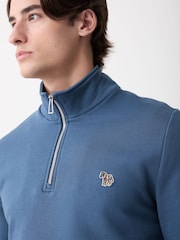 Zils - Paul Smith kokvilnas ceturtdaļas rāvējslēdzēja sporta krekls - Attēls 4 no 5