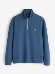Zils - Paul Smith kokvilnas ceturtdaļas rāvējslēdzēja sporta krekls - Attēls 5 no 5