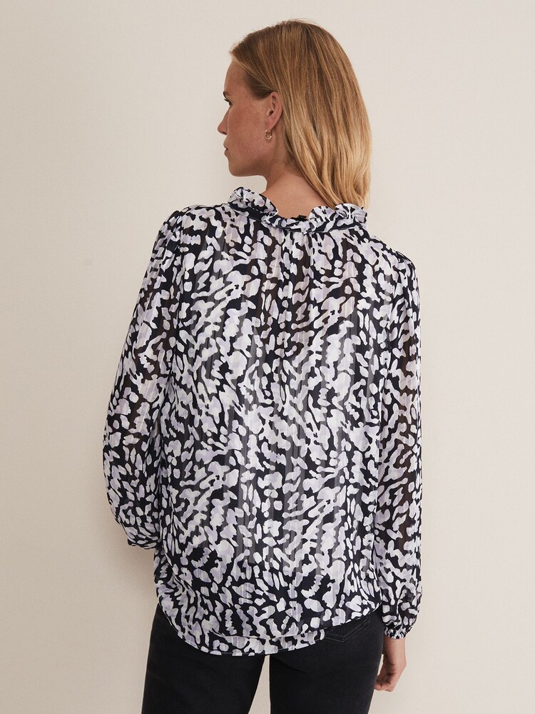 Phase Eight Grey Amryn Printed Top - Image 2 of 6