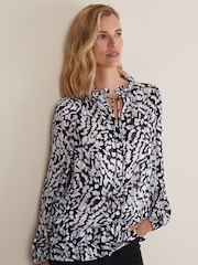 Phase Eight Grey Amryn Printed Top - Image 4 of 6