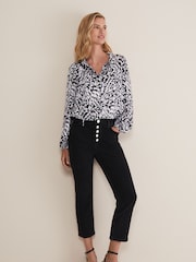 Phase Eight Grey Amryn Printed Top - Image 5 of 6