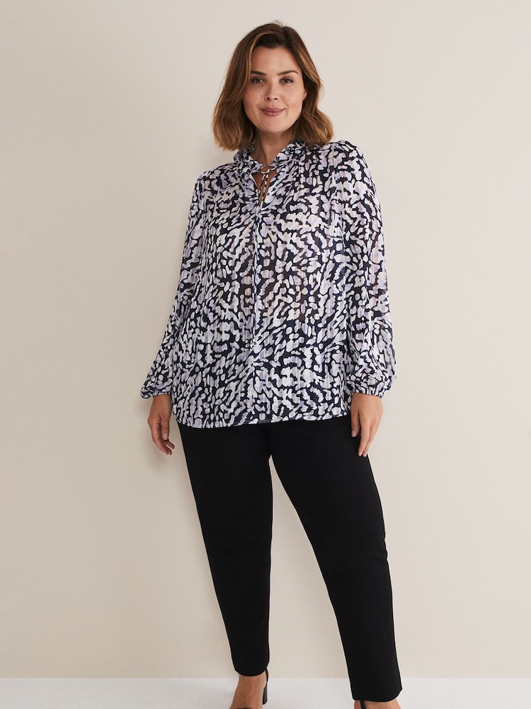 Phase Eight Grey Amryn Printed Top - Image 6 of 6