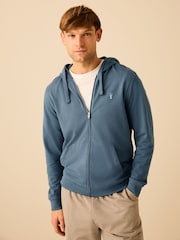 Blue Lightweight Zip-Up 100% Cotton Hoodie - Image 1 of 8