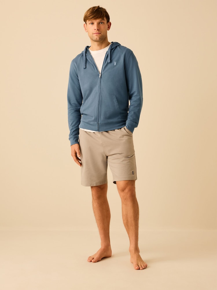Blue Lightweight Zip-Up 100% Cotton Hoodie - Image 2 of 8