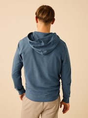 Blue Lightweight Zip-Up 100% Cotton Hoodie - Image 3 of 8