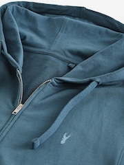 Blue Lightweight Zip-Up 100% Cotton Hoodie - Image 7 of 8