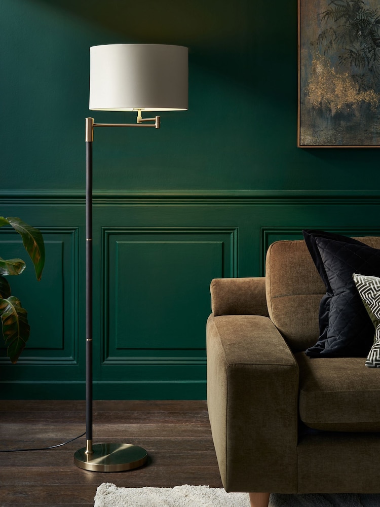 Black Hudson Swing Arm Floor Lamp - Image 1 of 6