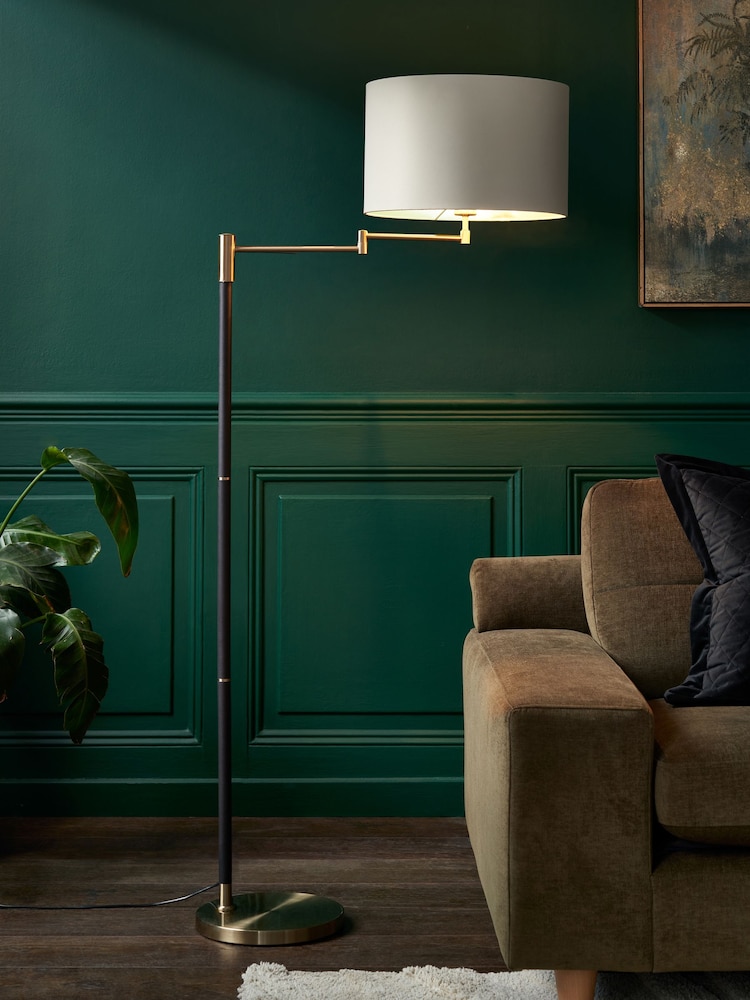 Black Hudson Swing Arm Floor Lamp - Image 2 of 6