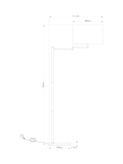 Black Hudson Swing Arm Floor Lamp - Image 6 of 6