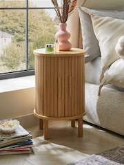 Natural Conway Oak Effect 1 Drawer Bedside Table - Image 1 of 7