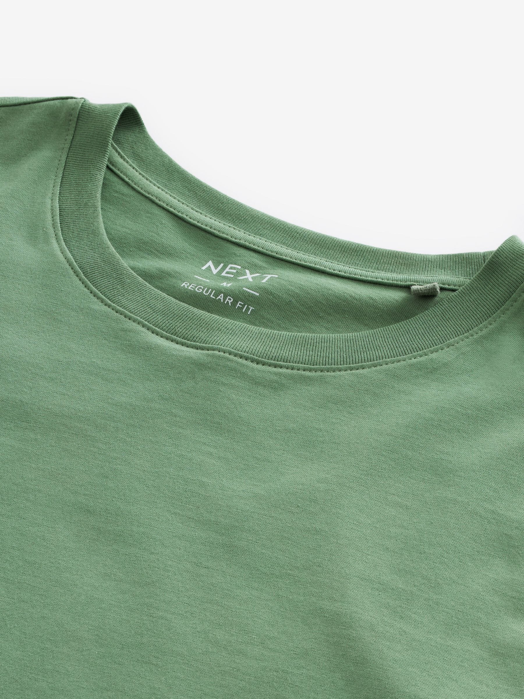 Buy Green Light Regular Fit Essential Crew Neck Cotton T-Shirt from Next USA