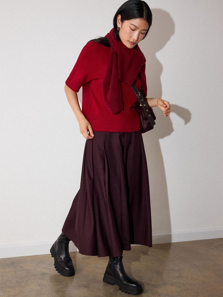 Whistles Red Wool Knitted T-Shirt - Image 1 of 4