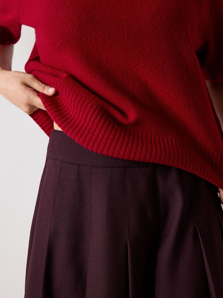 Whistles Red Wool Knitted T-Shirt - Image 2 of 4