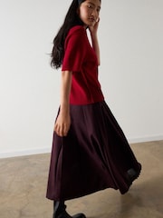 Whistles Red Wool Knitted T-Shirt - Image 3 of 4