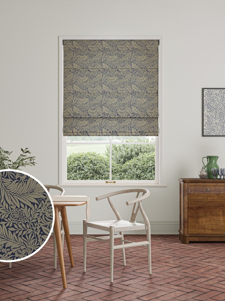 William Morris At Home Blue Larkspur Woven Made To Measure Roman Blinds - Image 1 of 5