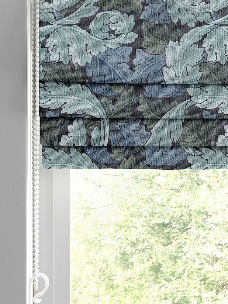 William Morris At Home Blue Acanthus Made To Measure 100% Cotton Roman Blinds - Image 2 of 5