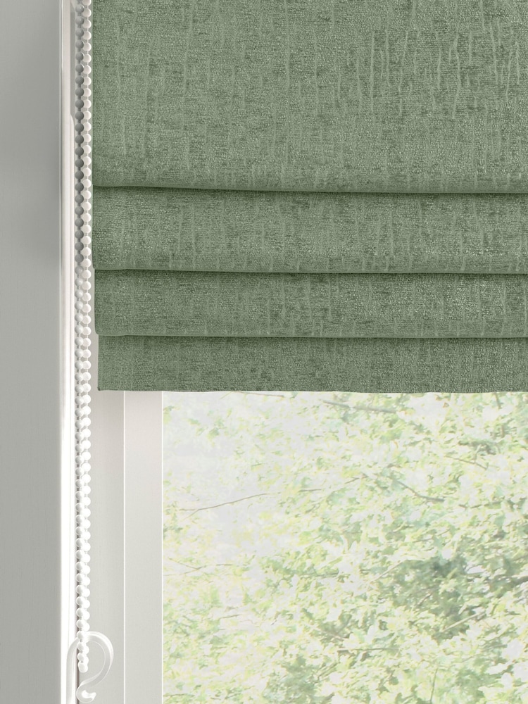 Sage Green Chenille Made to Measure Roman Blind - Image 2 of 6