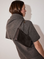 Whistles Brown Small Suede Knot Shoulder Bag - Image 3 of 4