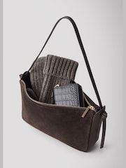 Whistles Brown Small Suede Knot Shoulder Bag - Image 4 of 4