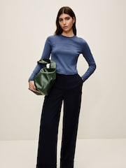 Navy Twill Wide leg Utility Trousers - Image 1 of 7