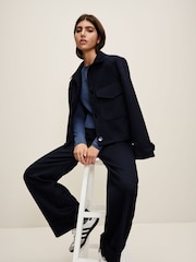 Navy Twill Wide leg Utility Trousers - Image 2 of 7